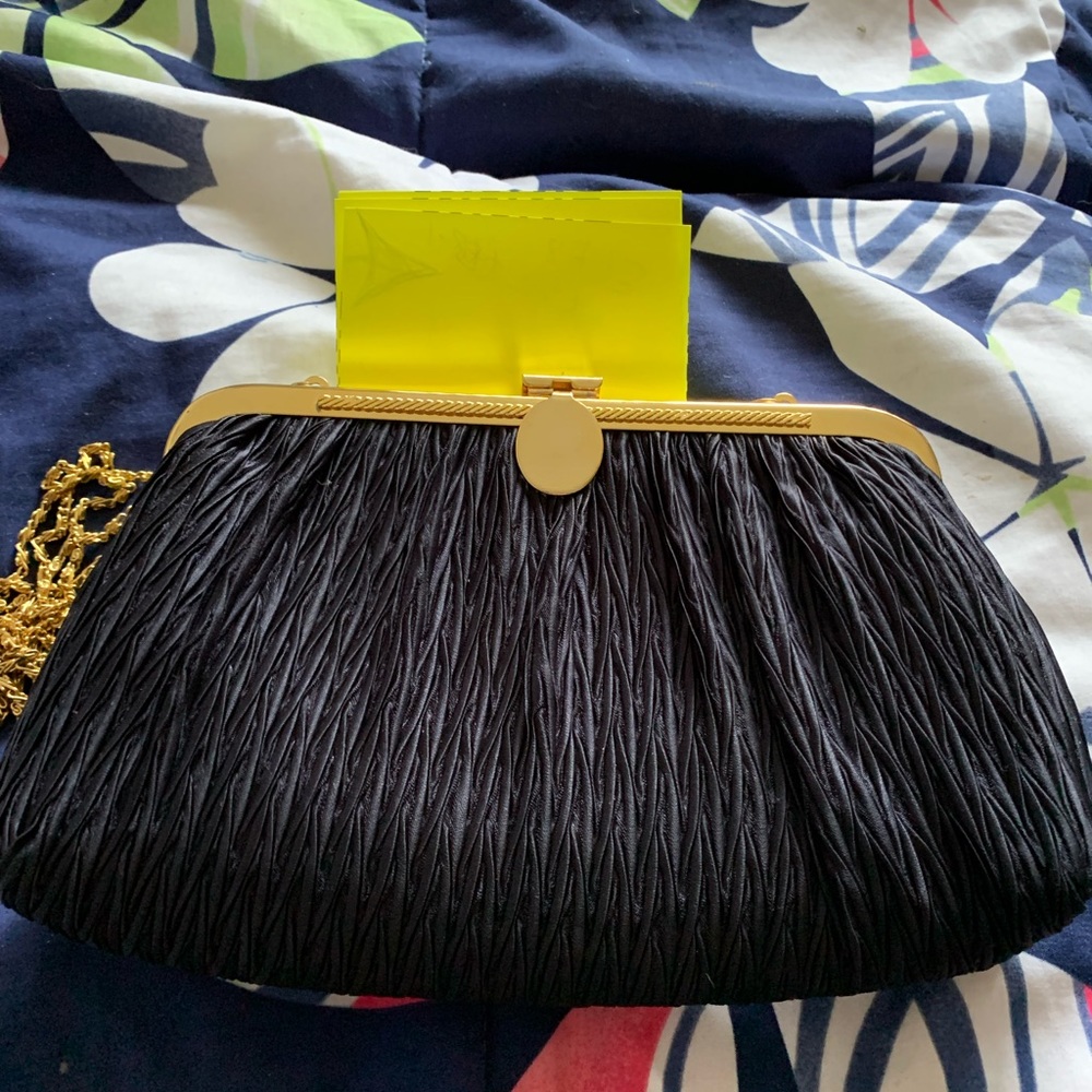 Vintage Goldco woman’s clutch crossbody black evening bag